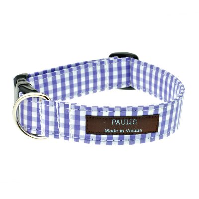 Hundehalsband von Paulis Hundeausstatter | Bauernkaro | blau