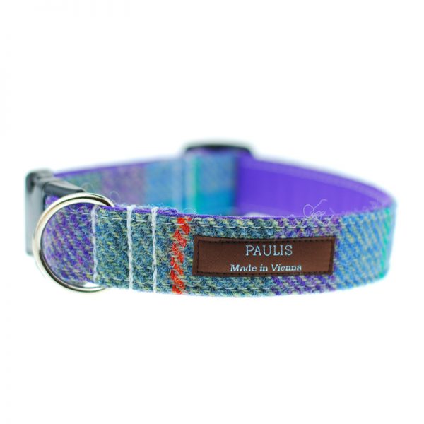 Hundehalsband von Paulis Hundeausstatter | Harris Tweet| blau-violett