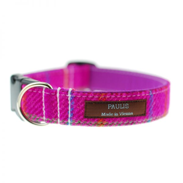 Hundehalsband von Paulis Hundeausstatter | Harris Tweet| pink