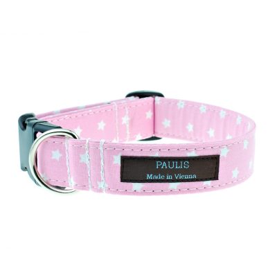 Hundehalsband von Paulis Hundeausstatter | Sternchenmuster | rosa
