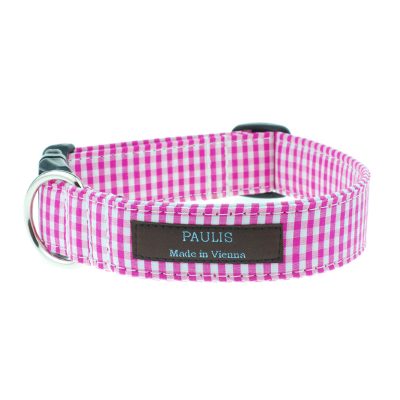paulis-hundeausstatter-halsband-vichykaro | pink