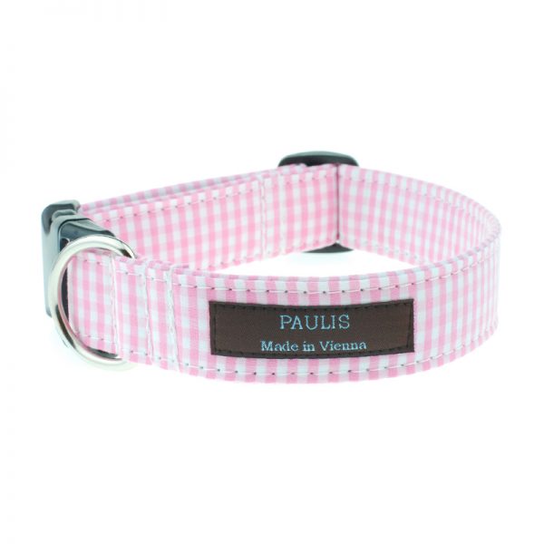 paulis-hundeausstatter-halsband-vichykaro | rosa